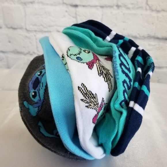 Disney Lilo and Stitch Scrump Character No Show Socks 5 Pair Set New - Picture 8 of 13